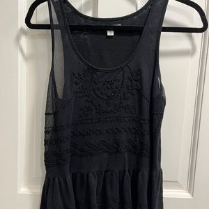 American Eagle Black Top with Sheer Front (Small)